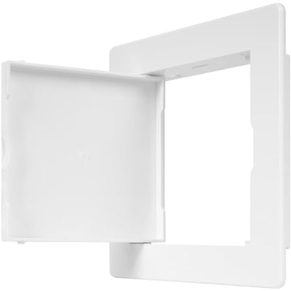 4" x 4" White Plastic Access Panel. Service Shaft Door Panel. Plumbing, Electricity, Heating, Alarm Wall Access Panel for Drywall. Bathroom Services Access Hole Cover.