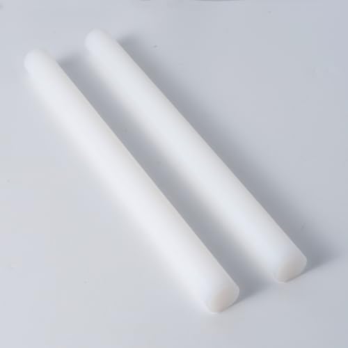 White Plastic Round Rod 1 inch Diameter UHMW Ultra-High Molecular Weight Polyethylene, 13 inch Long, Pack of 2 by Mujoiny