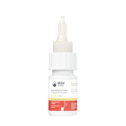 Thread Sealant B577Eco Medium Strength Yellow 10ml Bottle - High Temp Gasket Sealant, Fluorescent - Works on All Metals and Threads, for Large Threads - Made in Germany