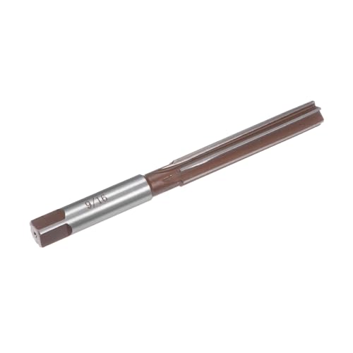 uxcell 9/16" Hand Reamer H8 Accuracy Alloy Tool Steel 6 Flutes Straight Shank Milling Cutter Tool - size: 9/16"