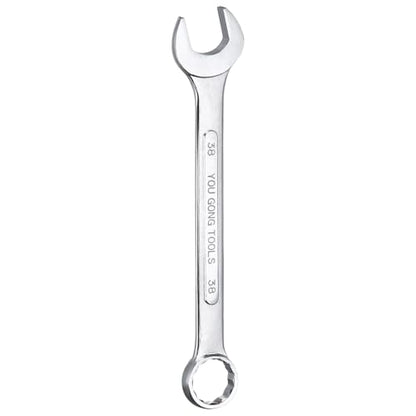 HARFINGTON Metric Combination Wrench, 38mm Open End & 15-Degree Offset - size: 38mm
