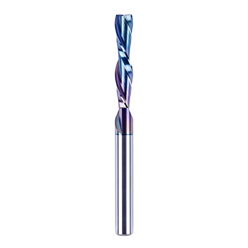 SpeTool Down Cut Spiral Router Bits 1/4 Shank with Coating, 1-1/4 Inch Cutting Length 3 Inch OVL, CNC Bits for Wood Inlay Slot Mortise Cutting Carving Engraving - size: 1/4" Dia - 1-1/4" CL -1/4" Shank, style: DOWN CUT