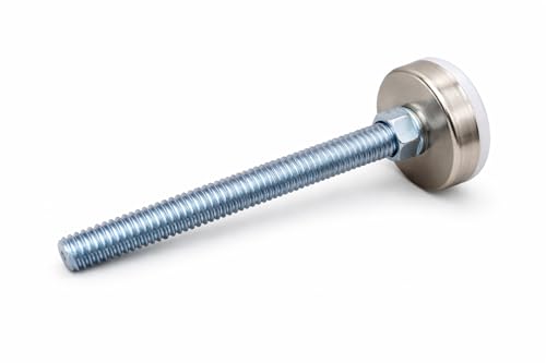 Tech Team #746 Furniture Leveling Feet – 3” Stem 5/16”-18 Thread Adjustable Glides with T-Nuts (Set of 4) – Heavy-Duty Levelers for Chairs, Tables, Cabinets & Work Benches