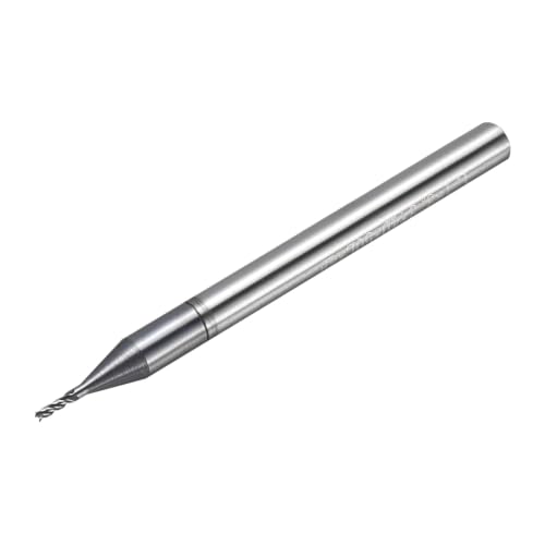 1.1mm Carbide End Mill, 3.3mm Cut L, 50mm L, 4mm Shank, Black - color: Black, size: 1.1mm Dia,3.3mm CL,50mm L,4mm Shank