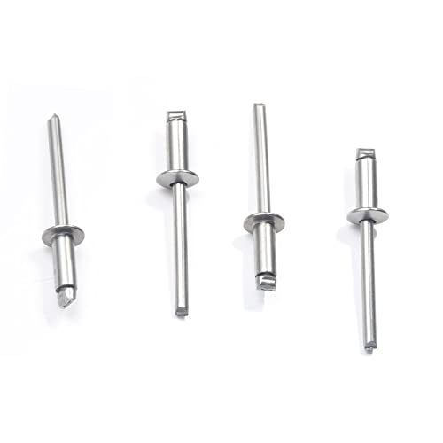 5/32" x 1/2" Stainless Steel Blind Rivets, 4x12 mm Pop Rivets, Pack of 50 - color: Stainless Steel, size: 5/32" x 1/2"
