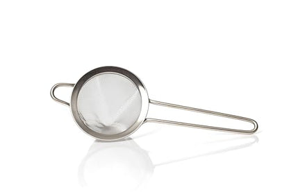 Bull in China Fine Mesh Strainer with Handle - Stainless Steel | Bar Hand Strainer | Wire Mesh Cocktail Strainer | Strainer for Bartending - color: Stainless Steel