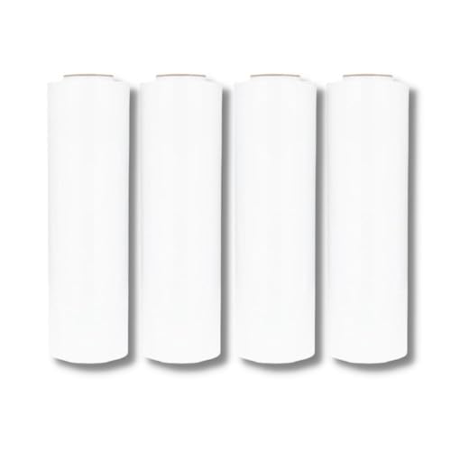PSBM Dark White Stretch Wrap, 8 Rolls 18 Inch x 1000 Feet 100 Gauge, Heavy Duty Plastic Wrap Industrial Strength Shrink Film for Moving, Packing & Shipping - color: White, size: 8 Rolls