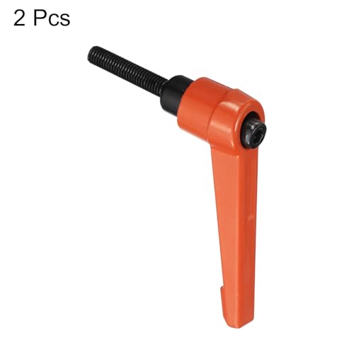 uxcell M5 x 25mm Handle Adjustable Clamping Lever Knobs Orange 2pcs - color: Orange, size: M5 x 25mm