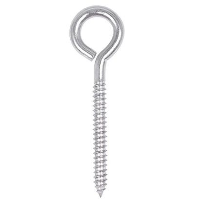 SHONAN 4.5" Stainless Steel Eye Screws for Wood, 5 Pcs Heavy Duty Screw Eye Hooks, Large Eye Screw Hooks for Hanging Hammock, Swing, Clothesline, Eye Bolt Hooks for Outdoor Activities, 250 Lbs - size: 4.5 Inch, 5 Pack