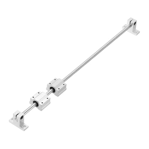 uxcell 2 Pcs 8mm x 550mm Linear Motion Rail Shaft Slide Guide with 4 Pcs SCS8UU Bearings and 4 Pcs SK8 Rail Support Linear Motion Rod Shaft Guide Set for CNC Machine 3D Printer, Silver - size: 550mm