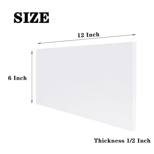 HDPE Plastic Sheet 1/2 Inch Thick 6" x 12", High Density Polyethylene Solid Board with Different Surfaces (Textured Front & Smooth Back), 0.5" Thick DIY Machining Panels for Home, Crafts (White) - size: 6x12"