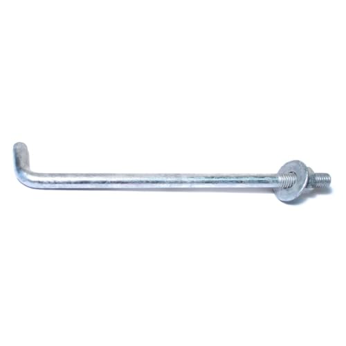 Hard to Find Fastener Hot Dip Galvanized Anchor Bolts, Sturdy Steel Anchors for Concrete, Cement, Asphalt in Construction, 1/2-13 x 10, Pack of 25 - size: 1/2-13 x 10"