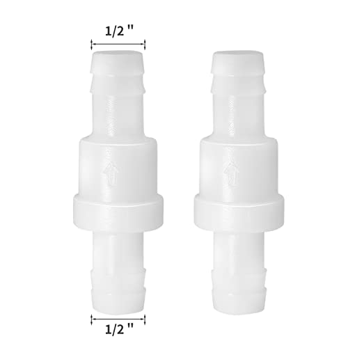 Litoexpe 2 Pcs 1/2" One Way Inline Check Valve - size: 1/2 inch