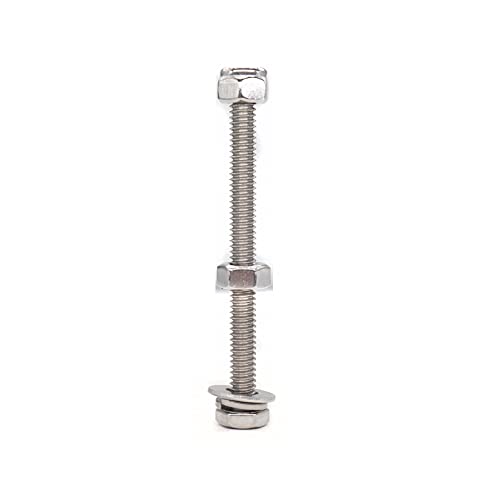 3/8"-16 x 5 Hex Bolts Washers Nuts Set, 20 Pieces, 304 Stainless Steel, Plain Finish - size: 3/8-16" x 5" (4 Pack)