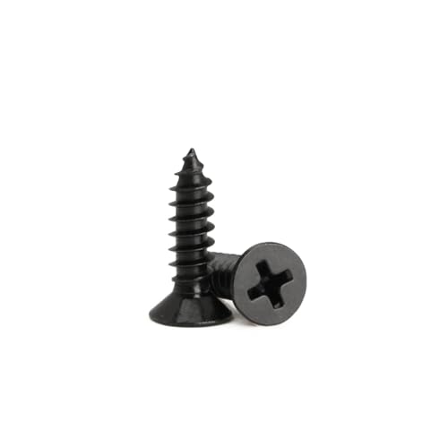 #4 x 1/2" Flat Head Self-Tapping Small Wood Screws, M3x12mm(100Pcs) - color: 100 PCS, size: #4x1/2''-100 PCS
