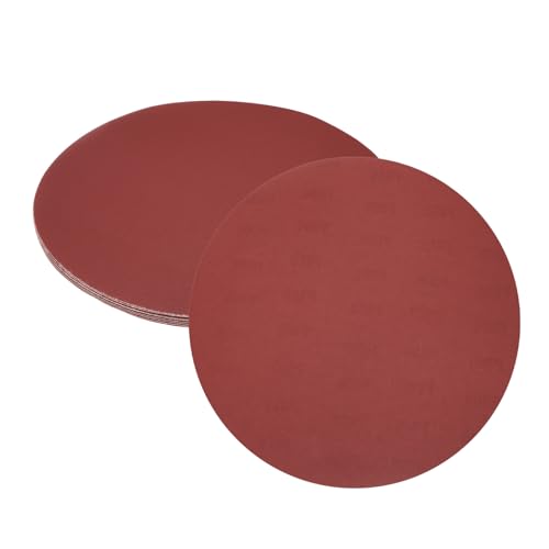 uxcell 8pcs 12-Inch PSA Sanding Discs, 800 Grits Aluminum Oxide Self Adhesive Stick Back Sandpapers, No-Hole Round Wet/Dry Sander Papers, Sand Auto Car Paint, Wood, Metal - size: 800 Grits
