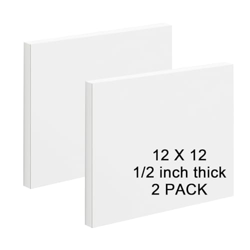HDPE Sheet 1/2-2PCS 12" x 12" High Density Polyethylene Sheets with Protective Film 1/2 Thick HDPE Plastic Sheet Board Solid Plastic Block for Flat Panel DIY Projects Machining Home (White) - color: White, size: 12“x12"x1/2"