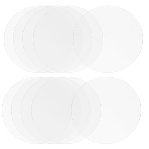 Hitefu Clear Circle Acrylic Sheets, 3.5 Inch, 10 Packs, 3mm Thick - size: 3.5 Inch