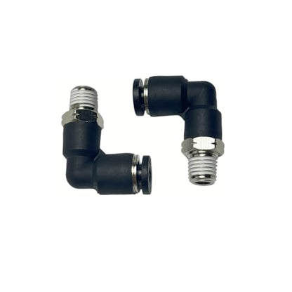 Pneumatic Elbow Push to Connect Fitting 5/32 Inch Tube OD x 1/16 NPT Male Thread,90 Degree Elbow Pneumatic Tube Connector PL5/32-N1/16(Pack of 10) - color: Black, size: 5/32'' OD x 1/16 NPT