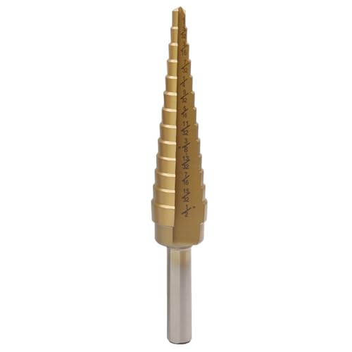 Uenhoy Titanium Step Drill Bit 1/8"-1/2" 13 Sizes HSS for Metal Plastic - size: 1/8 to 1/2 Inch
