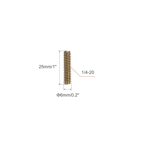 uxcell 8pcs Fully Threaded Rods 1/4x1 All Thread Studs Long Threaded Screw Carbon Steel for Furniture Garden Railing Mounting Assembly Fastening Frame Connection Colorful Zinc - size: 1/4x1"