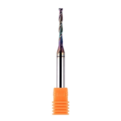 SpeTool Upcut Spiral Router Bit 1/8 Inch Cutting Diameter 1/4 Inch Shank, Extra Long 3 Inch Extreme Tool Life Coated Solid Carbide CNC Wood Plunge Router Bits - size: 1/8" Dia - 1" CL -1/4" Shank, style: UP CUT