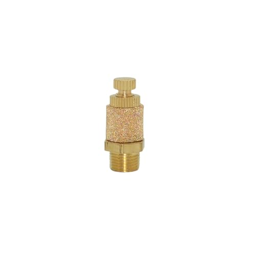 NPT 10PCS Pneumatic Exhaust Muffler, Adjustable Brass Flow Control Silencer, for Cylinders Solenoid Valves Crank Cases Gear Boxes Oil Tanks (1/8 inch) - size: 1/8 inch
