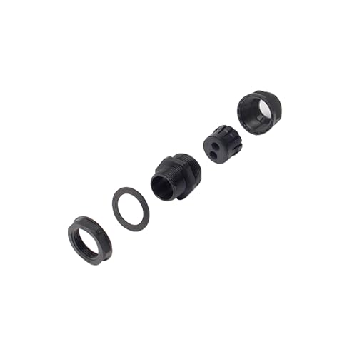 Fielect M25 Cable Gland 2 Holes Waterproof IP68 Nylon Joint Adjustable Locknut for 2.5-6mm Dia Wire 1Pcs - color: 2 15mm 25mm 2.5-6