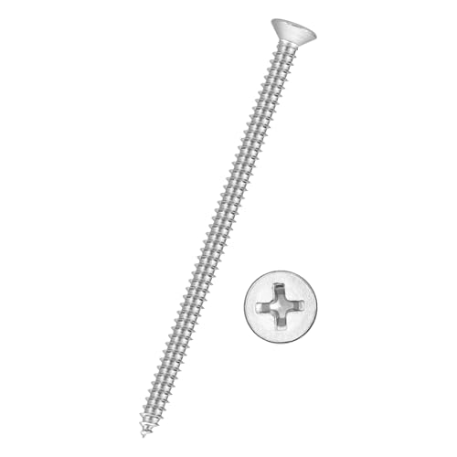 50pcs Phillips Wood Screws #8x3-1/2 304 Stainless Steel Silver - color: Silver, size: #8x3-1/2"