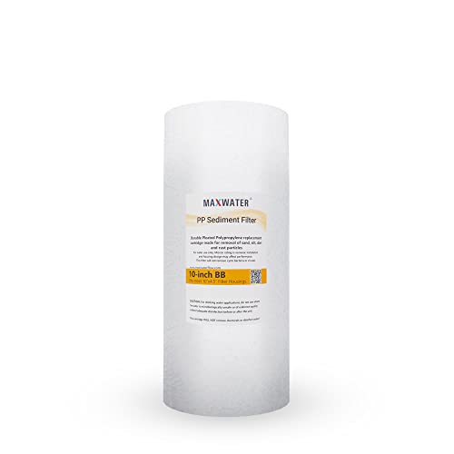 Max Water 10" x 4.5" Whole House Sediment Filter Cartridge Replacement | 1 Micron Melt-Blown Polypropylene Well Water Filter, Compatible with DGD-5005, AP810, WFHD13001B (Pack of 2) - size: 1, style: 1 Micron