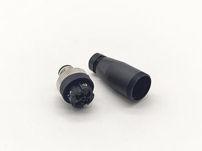 Elecbee Field Wireable M12 Connectors 4 Pin A Code Male Straight Plug Unshiled Waterproof for 22AWG 0.34mm² Cable