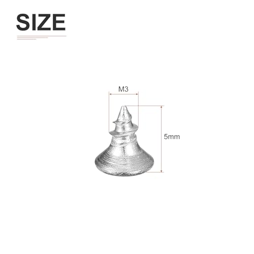 DTGN 100Pcs M3x5mm Flat Head Wood Screws, 304 Stainless Steel Phillips Self Tapping Screws - Good for Woodworking, Furniture - Silver - size: M3x5mm