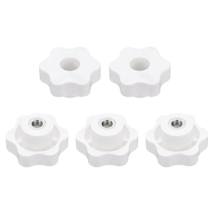HARFINGTON 5pcs Star Knobs M8 Female Thread 48mm Head Iron Insert White - color: White, size: M8 x 48mm