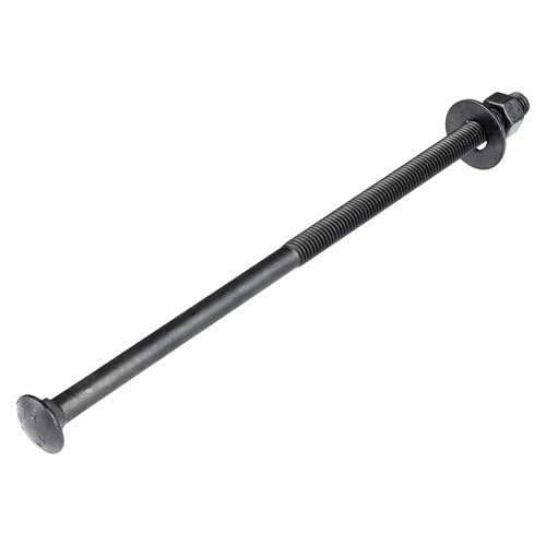 3/8" x 12" (25 Pack) Black Carriage Bolt Kit, Grade 307A, Ceramic Coated for Exterior Use, 2X Rust Resistance of Galvanized by Makers Bolt - size: 3/8 x 12