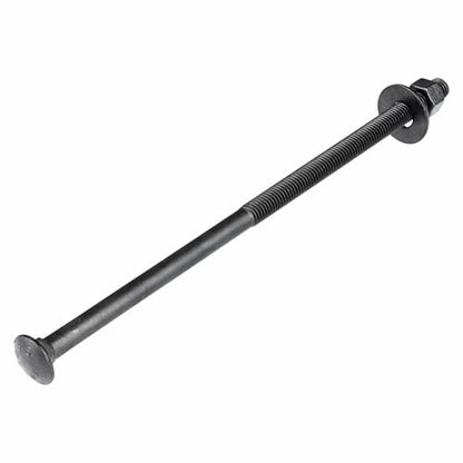 3/8" x 12" (25 Pack) Black Carriage Bolt Kit, Grade 307A, Ceramic Coated for Exterior Use, 2X Rust Resistance of Galvanized by Makers Bolt - size: 3/8 x 12