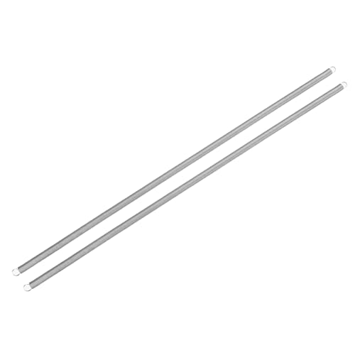uxcell 2Pcs Extension Springs, 0.4x6x300mm/0.02x0.24x11.81in 304 Stainless Steel Extended Compression Spring Steel Dual Hook Tension Springs for Machinery Construction Home Repairs - size: 0.4x6x300mm