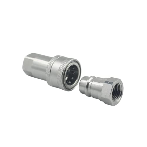2-Set 1/2" NPT ISO5675 Ag Hydraulic Quick Connect Tractor Coupling/Couplers Ball Valva,Pioneer Type,Set w/Dust Cap - size: 2Sets- 1/2 NPT( Ball)