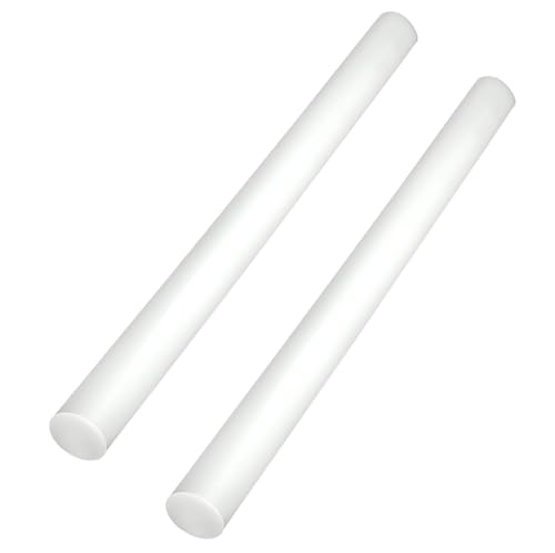2Pack Round Acetal Copolymer Rods - 1 -Inch Diameter and 12-Inch Length Opaque White Acetal Copolymer Rods （POM-C） Standard Tolerance Perfect for Non-Marring Fixtures(1in×12in) - size: 1" x 12"