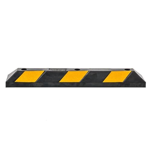 Guardian Parking Stop, 3 Foot Long Flexible Rubber Curb, Highly Visible Accessory with Mounting Holes for Job Sites and Garages, Black/Yellow - size: 3 Foot