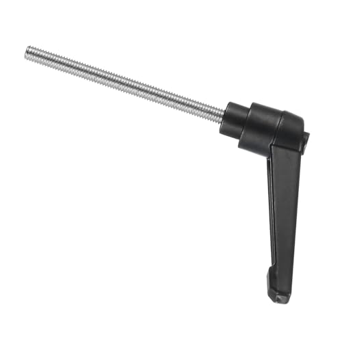 uxcell 2pcs Adjustable Clamping Lever Handle M5 x 55mm Metric 304 Stainless Steel Male Threaded Stud Hand Knobs Push Button Ratchet Rotating Screw Handles Bolts with Locking Lever Black - size: M5 x 55mm