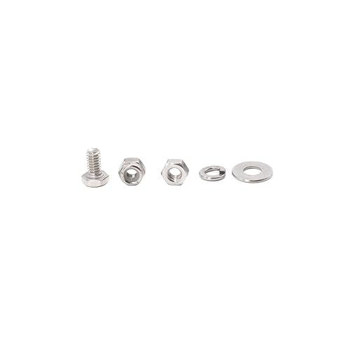 50pcs 1/4-20 x 1/2" Hex Bolts Spring Flat Washers Hex Nuts Nylon Inserted Lock Nuts, 304 Stainless Steel / A2-70/18-8, Plain Finish, Full Thread - size: 1/4-20" x 1/2" (10-Pack)