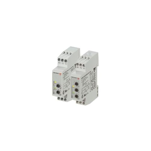 CARLO GAVAZZI DAA51CM24 Mini Delay On Operate Timer, Slim 17.5mm Width, Adjustable Timer Setting, 0.1 Seconds to 100 Hours with Six Sub-Ranges, 12-240 VAC/DC, SPDT 5 amp Contact Output, Diagnostic LEDs, 2.5 oz. Size, 24 mm Height x 99 mm Width x 73 mm Dia