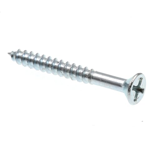Prime-Line 9035223 Wood Screw, Flat Head Phillips, #8 X 1-1/2 in, Zinc Plated Steel, Pack of 100