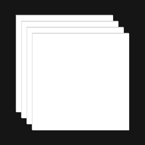 4 Pack White ABS Plastic Sheet, 6" x 6" x 0.02" Thick Hard Thermoplastic Sheet, Moldable Plastic Panel for Crafts, Car Interiors, Home Decor, DIY Projects - color: White, size: 6"x6"x0.02"