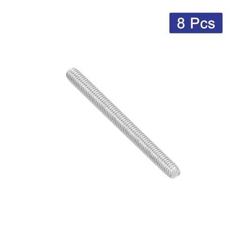 uxcell 8Pcs Fully Threaded Rod, M4 x 45mm 304 Stainless Steel Right Hand Thread Bar Studs M4-0.7 Thread Pitch for Furniture Machinery Assembly - size: M4 x 45mm