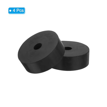 PATIKIL Vibration Isolation Washer 2.4" OD 0.5" ID 0.8" Thick, 4 Pack Rubber Round Anti Mechanical Damping Feet Pads, Black - size: 2.4"x0.5"x0.8"