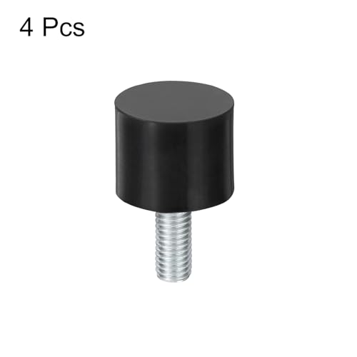 uxcell M8 Thread Rubber Mounts, Vibration Isolators, Cylindrical Shock Absorber with Studs 25 x 20mm 4pcs - size: M8x25x20mm