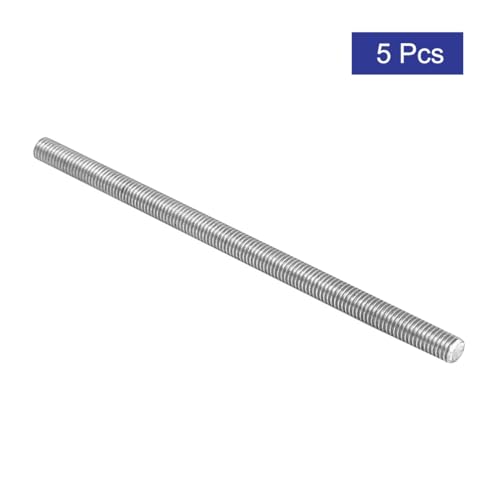 uxcell M5 x 100mm 304 Stainless Steel Fully Threaded Rod Bar Studs Fasteners 5 Pcs - size: M5 x 100mm