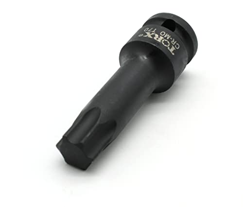 TEMO T70 3" Torx Star 6 Point Black Impact Bit Socket 1/2" Square Drive - size: T70