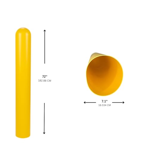 Innoplast BollardGard 7" x 72" 2-Pack Round Top Bollard Cover (Yellow no Tape) - color: Yellow no tape, size: 2-Pack